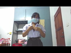 คลิปหลุดไทยเย็ดหีเด็กนักเรียนมัธยมปลายน้องเเว่นสาวขี้เงี่ยนขึ้นควยแฟนขย่มคาชุดหีฟิตแน่นควย ขย่มควย ม.ปลาย หีสวย